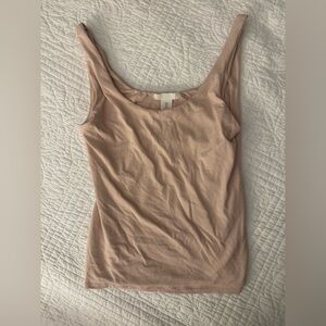 H&M Women's Scoop Neck Tank Top - Nude Pink